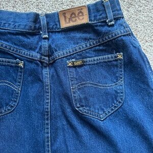 Lee Dark Blue Denim Skirt with Middle Split